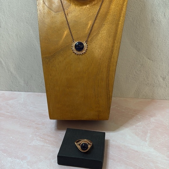 Black Sunstone & Rose gold vermeil over sterling silver ring. Size 9. - Picture 10 of 10